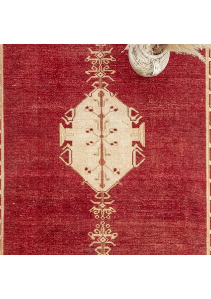 Halia Kırmızı Vintage Yün Halı 191 x 349 cm modelleri