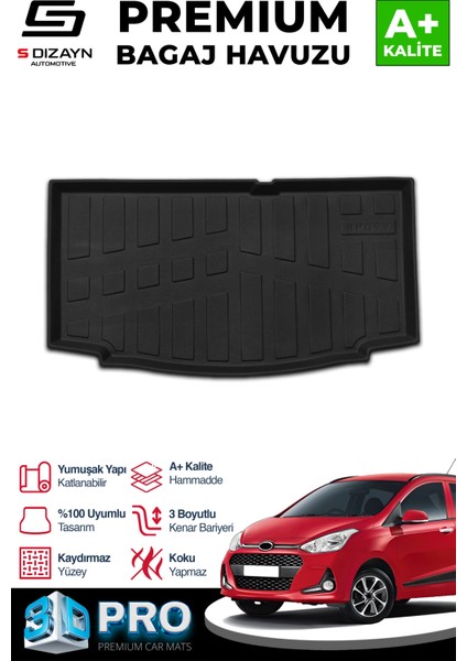 Hyundai i10 3D Pro Bagaj Havuzu 2013-2019 A+ Kalite