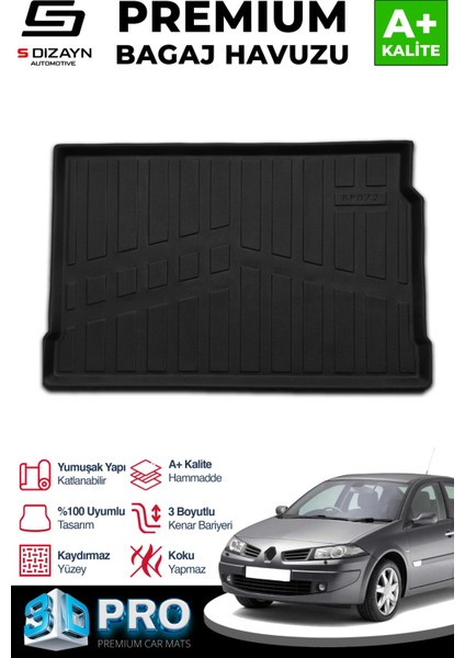 Renault Megane 2 Hb 3D Pro Bagaj Havuzu 2002-2009 A+ Kalite