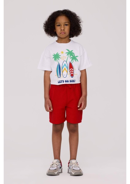 Bg Store Erkek Çocuk Kırmızı Şort