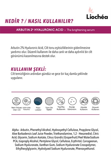 Leke Karşıtı Arbutin Cilt Bakım Serumu 30 ml & Arbutin %2 & Hyaluranic Acid modelleri