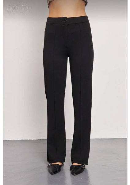 Siyah Palazzo Pantolon Oversize Kesim - Siyah