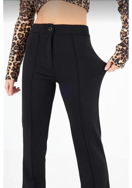 Siyah Palazzo Pantolon Oversize Kesim - Siyah