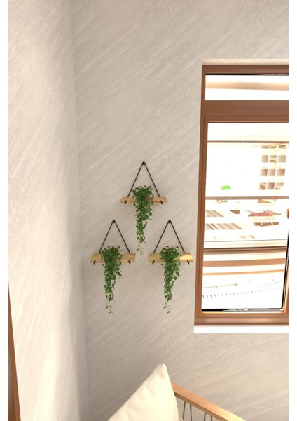 3 Lü Gerçek Masif Ahşap Dekoratif Raf Balkon Tanzim Çiçeklik modelleri