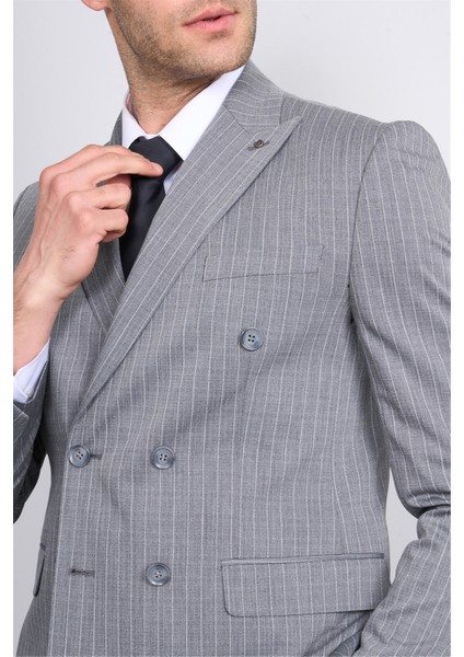 Kagi Füme Erkek Pamuk Polyester Sorento Kruvaze Takım