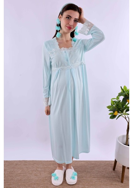 Turkuaz Hamile Lohusa Gecelik BYL224042 fiyatları