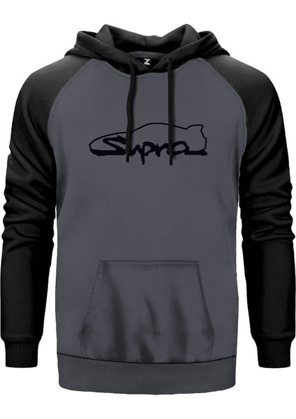 Supra Icon Gri Renk Reglan Kol Kapşonlu Sweatshirt