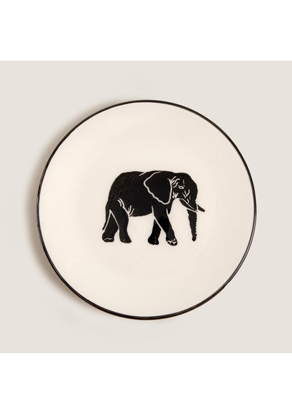 Sisam Fil 2 Pasta Tabağı 19 cm Sıyah/beyaz