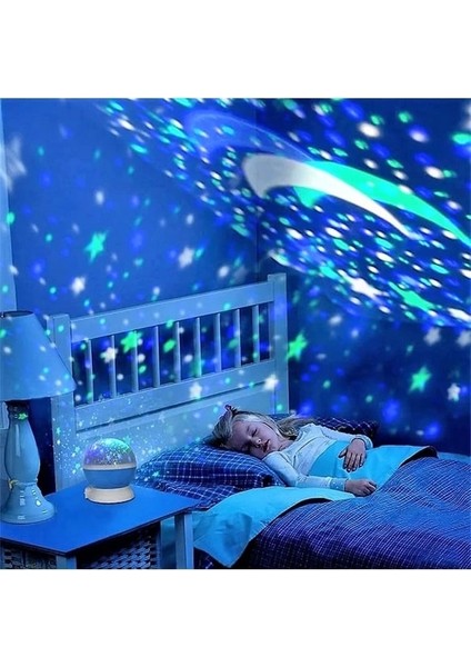 Star Master Star Lightning Renkli Yıldızlı Gökyüzü Projeksiyon Gece Lambası