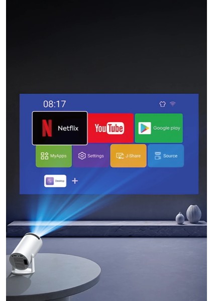 TV14 Mini Taşınabilir 180 Derece Ayarlanır Bt 5.0 720P Hd Görüntü Sinema Yansıtma Kablosuz Mini Android Projeksiyon Cihazı