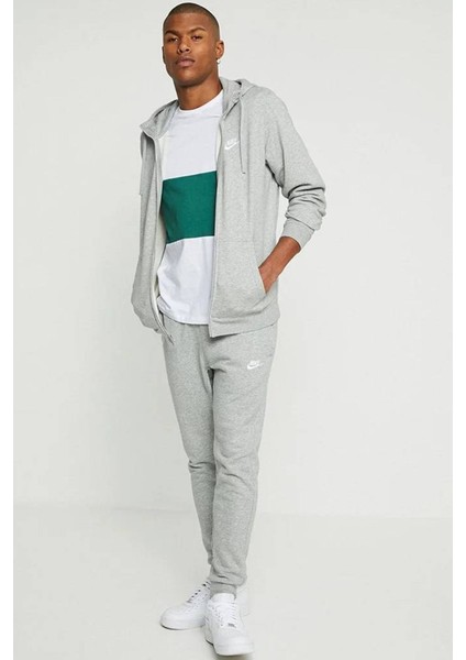 Sportswear Club Full Zip Hoodie Erkek Kapüşonlu Sweatshirt Gri fırsatları
