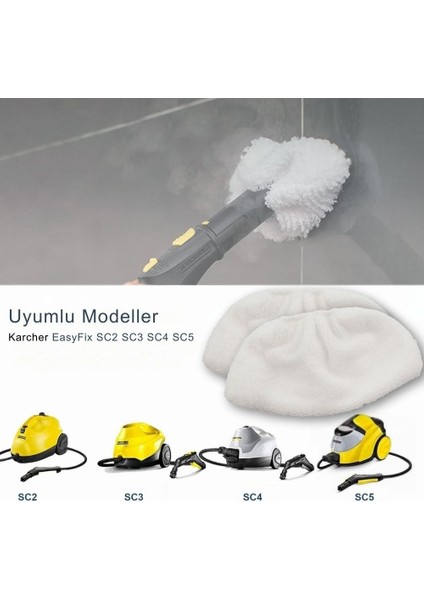 Karcher Sc2, Sc3, Sc4, Sc5 ile Uyumlu Mikrofiber Bez Seti 2'li fırsatları