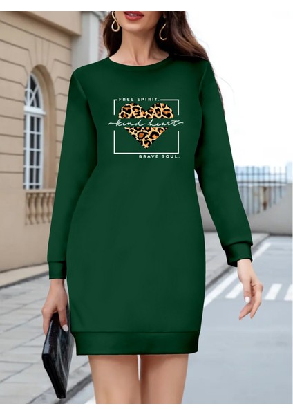 Kadın Uzun Kollu Bisiklet Yaka Desenli Viskon Iki Iplik Bluz