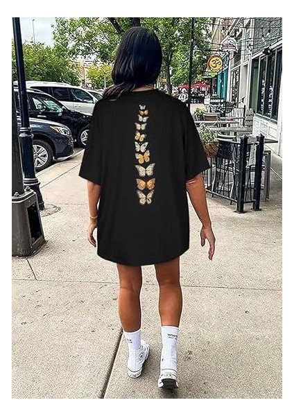 Bisiklet Yaka Baskılı T-Shirt - Siyah