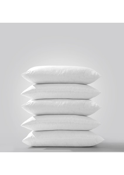 5 Adet Silikon Yastık 700 gr Mikrofiber Kumaş Silikon Elyaf Dolgulu Ev Otel 5'li Çeyiz Yastığı