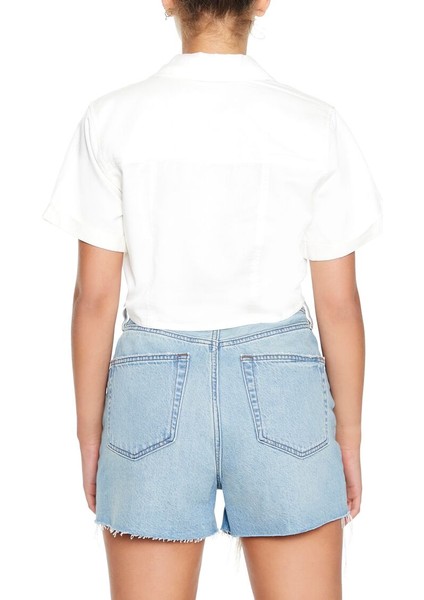 F21 Önden Bağlı Crop Gömlek