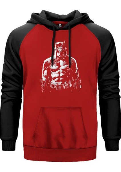 Batman Who Laughs Kırmızı Renk Reglan Kol Kapşonlu Sweatshirt