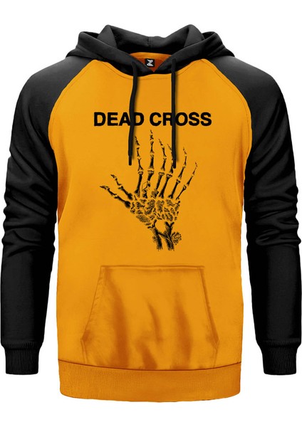 Dead Cross Sarı Renk Reglan Kol Kapşonlu Sweatshirt