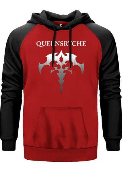 Queensryche Blade Kırmızı Renk Reglan Kol Kapşonlu Sweatshirt