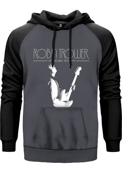 Robin Trower At The Bbc Gri Renk Reglan Kol Kapşonlu Sweatshirt