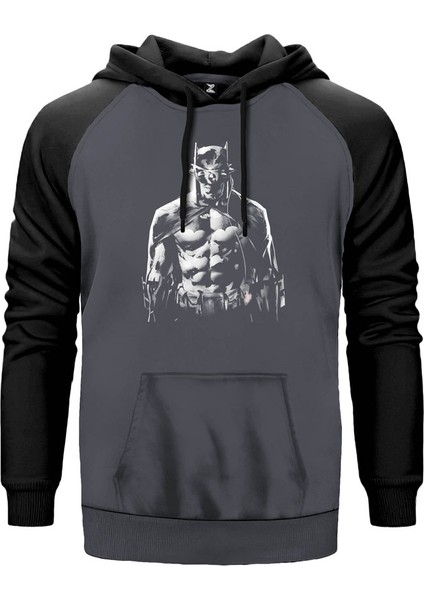 Batman Who Laughs Gri Renk Reglan Kol Kapşonlu Sweatshirt