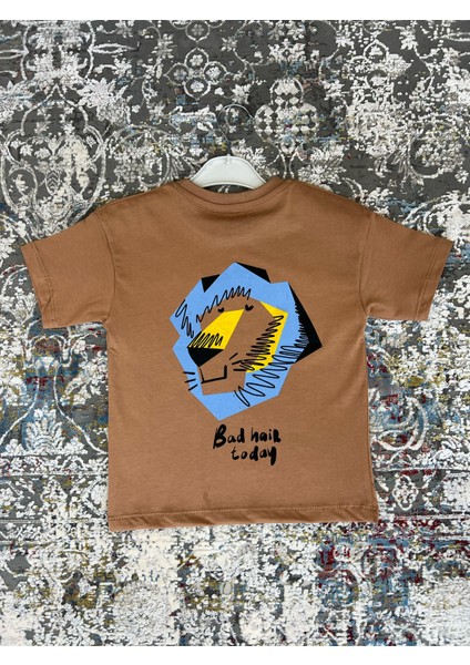 Erkek Çocuk Aslan Baskılı %100 Pamuk Yazlık Tişört | Rahat Kalıp Kısa Kollu Çocuk T-Shirt fiyatları