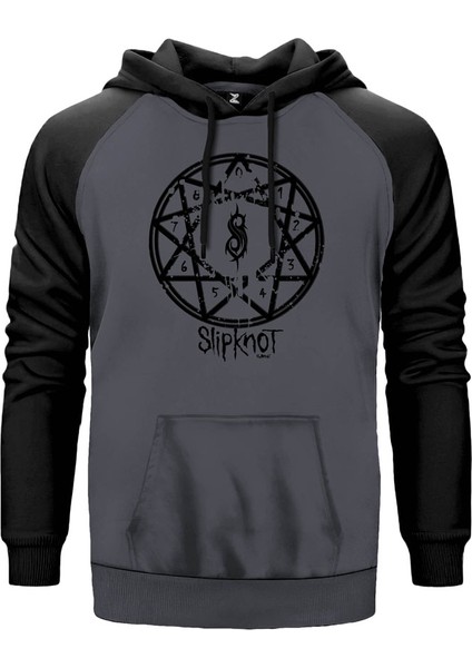 Slipknot Hellknight Gri Renk Reglan Kol Kapşonlu Sweatshirt