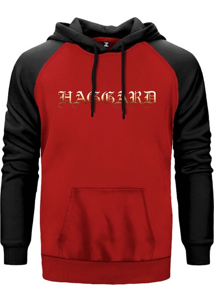 Haggard Logo Kırmızı Renk Reglan Kol Kapşonlu Sweatshirt