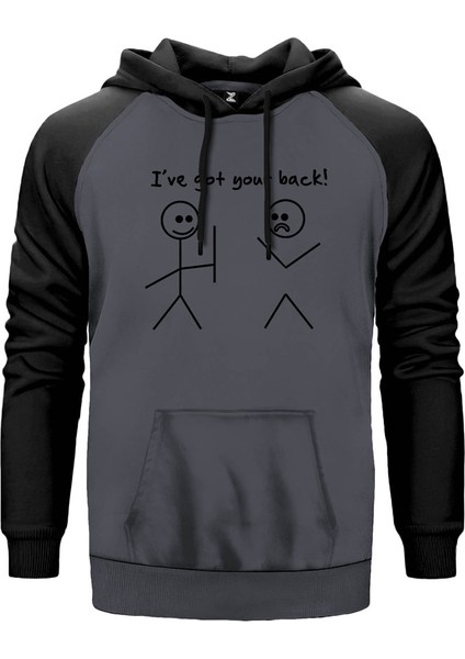 I ve Got Your Gri Renk Reglan Kol Kapşonlu Sweatshirt