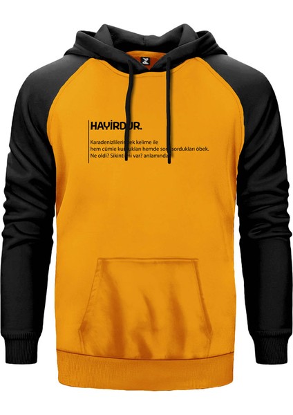 Hayirdur Açıklama Sarı Renk Reglan Kol Kapşonlu Sweatshirt