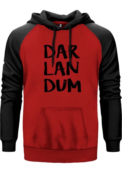 Darlandum Kırmızı Renk Reglan Kol Kapşonlu Sweatshirt