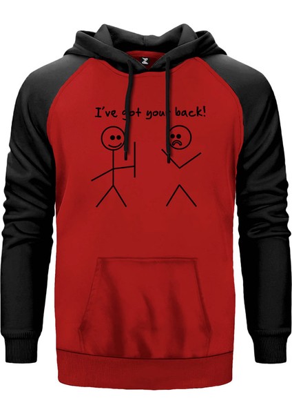 I ve Got Your Kırmızı Renk Reglan Kol Kapşonlu Sweatshirt