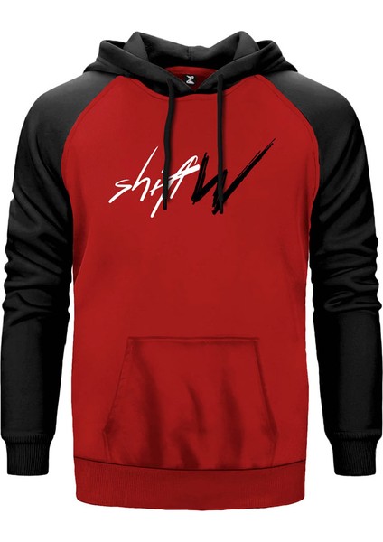 Shift W Kırmızı Renk Reglan Kol Kapşonlu Sweatshirt