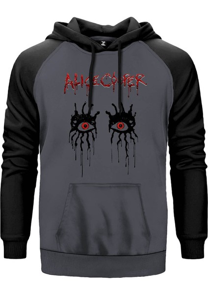 Alice Cooper Eyes Gri Renk Reglan Kol Kapşonlu Sweatshirt