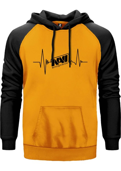 Natus Vircere Heart Rhytm Sarı Renk Reglan Kol Kapşonlu Sweatshirt