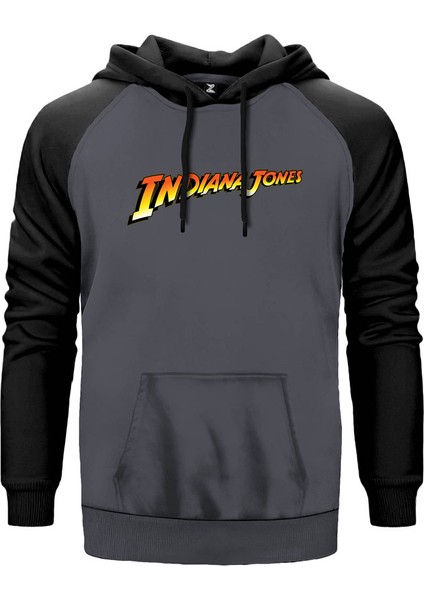Indiana Jones Gri Renk Reglan Kol Kapşonlu Sweatshirt