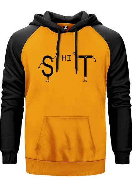 Shit Sarı Renk Reglan Kol Kapşonlu Sweatshirt