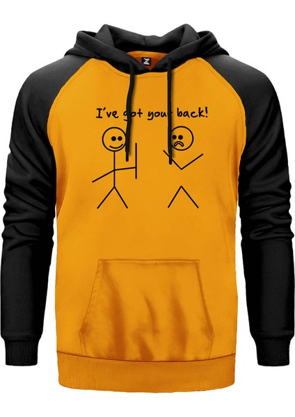 I ve Got Your Sarı Renk Reglan Kol Kapşonlu Sweatshirt