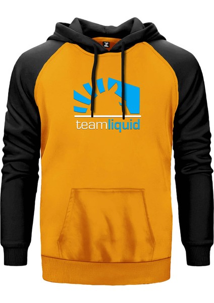 Team Liquid Half Sarı Renk Reglan Kol Kapşonlu Sweatshirt