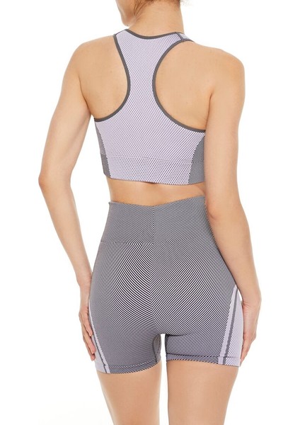 F21 Dikişsiz Colorblock Sporcu Sütyeni