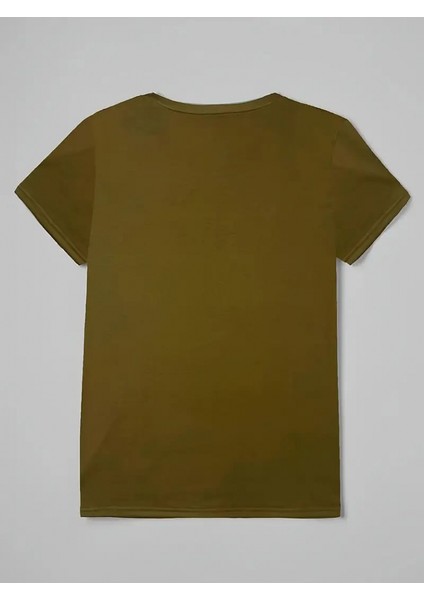 Kadın Kısa Kollu Kedi ve Pati Baskılı Süprem T-Shirt