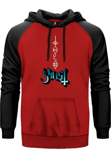 Ghost Rivals Kırmızı Renk Reglan Kol Kapşonlu Sweatshirt