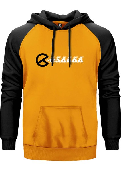 Ghostbusters Pacman Sarı Renk Reglan Kol Kapşonlu Sweatshirt