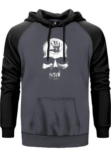 Skyrim Dark Brotherhood Gri Renk Reglan Kol Kapşonlu Sweatshirt