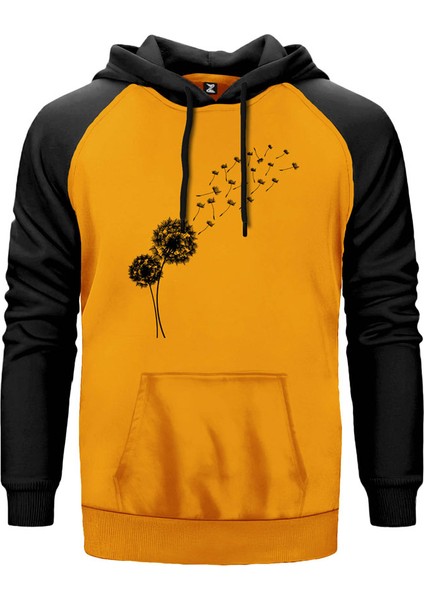 Seed Blowing In Wind Sarı Renk Reglan Kol Kapşonlu Sweatshirt