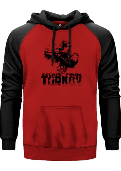 Escape From Tarkov Usec Team Kırmızı Renk Reglan Kol Kapşonlu Sweatshirt