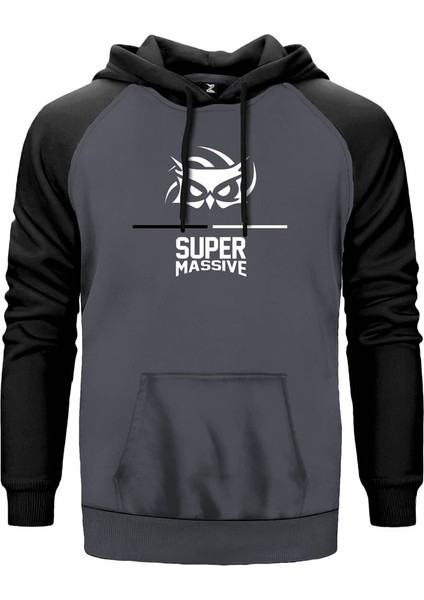 Supermassive Line Gri Renk Reglan Kol Kapşonlu Sweatshirt
