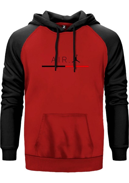 Air Jordan Line Kırmızı Renk Reglan Kol Kapşonlu Sweatshirt