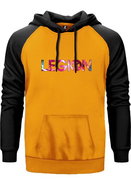 Legion Colors Logo Sarı Renk Reglan Kol Kapşonlu Sweatshirt