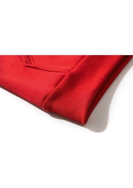 Kimyager Çözelti Kırmızı Renk Reglan Kol Kapşonlu Sweatshirt
